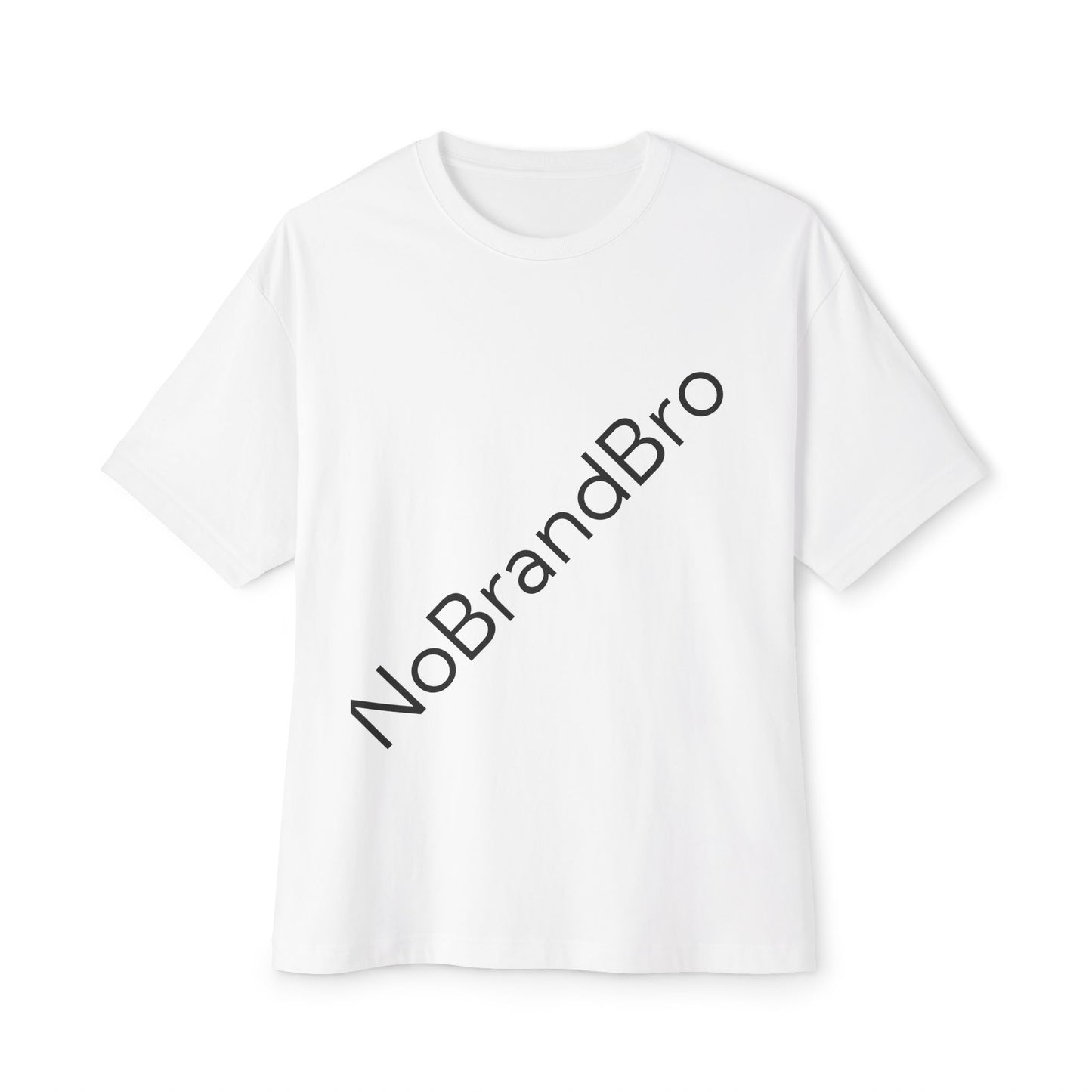 Unisex Oversized Boxy Tee with NoBrandBro Design, Relaxed Casual Wear, Perfect for Everyday Outfits, Gifts for Friends, Streetwear Style