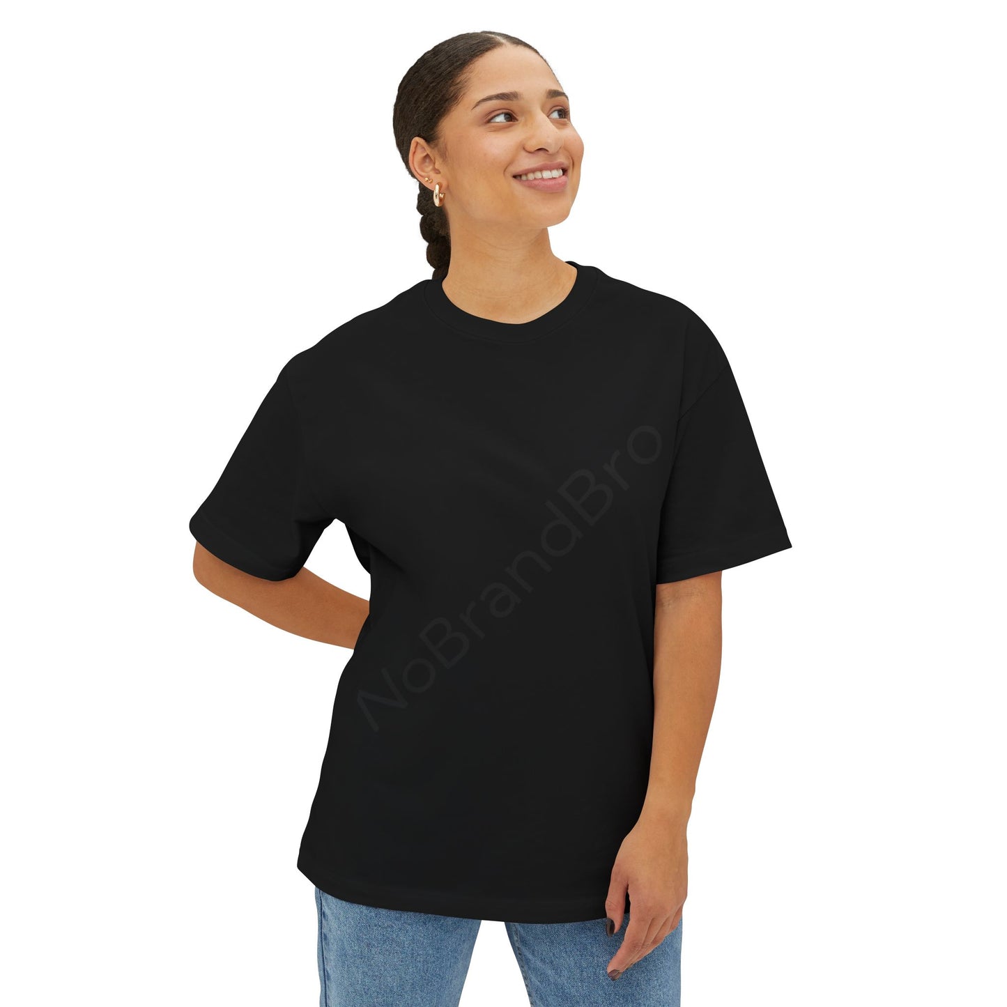 Unisex Oversized Boxy Tee with NoBrandBro Design, Relaxed Casual Wear, Perfect for Everyday Outfits, Gifts for Friends, Streetwear Style
